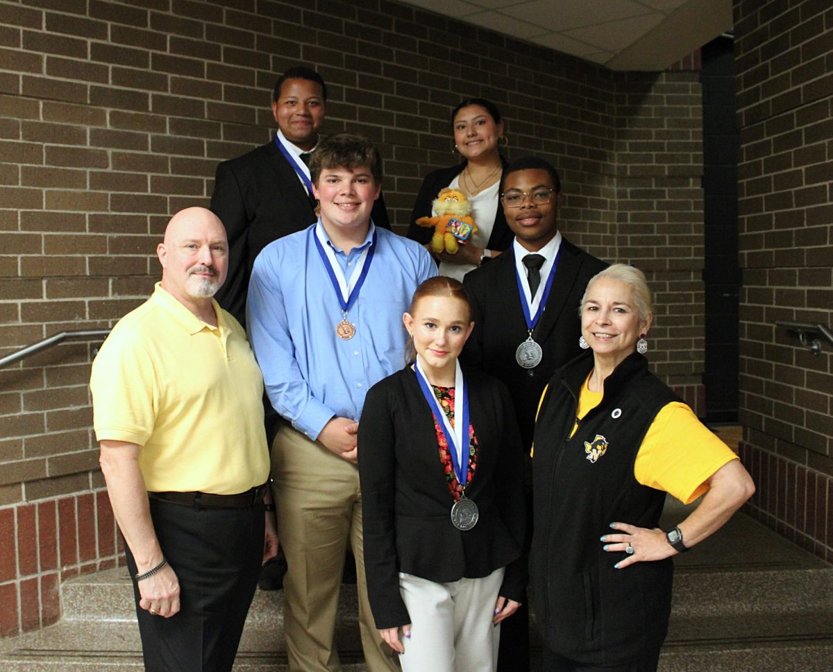 UIL Speech and Debate students after receiving medals at Saturday's practice UIL meet in Lindale.